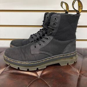 Men's Dr. Martens COMBS 8 Eye Black Nylon Combat Boots Size 8 Nice Condition
